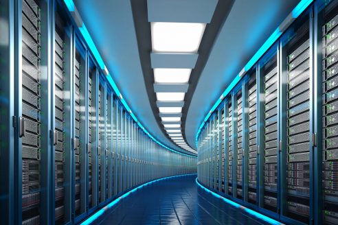 Modern datacenter. Cloud computing. 3d rendering Modern datacenter. Cloud computing. 3d rendering